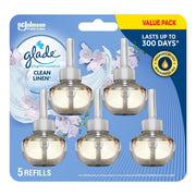 Glade PlugIns Air Freshener Oil Refills, Clean Linen, 5 Refills