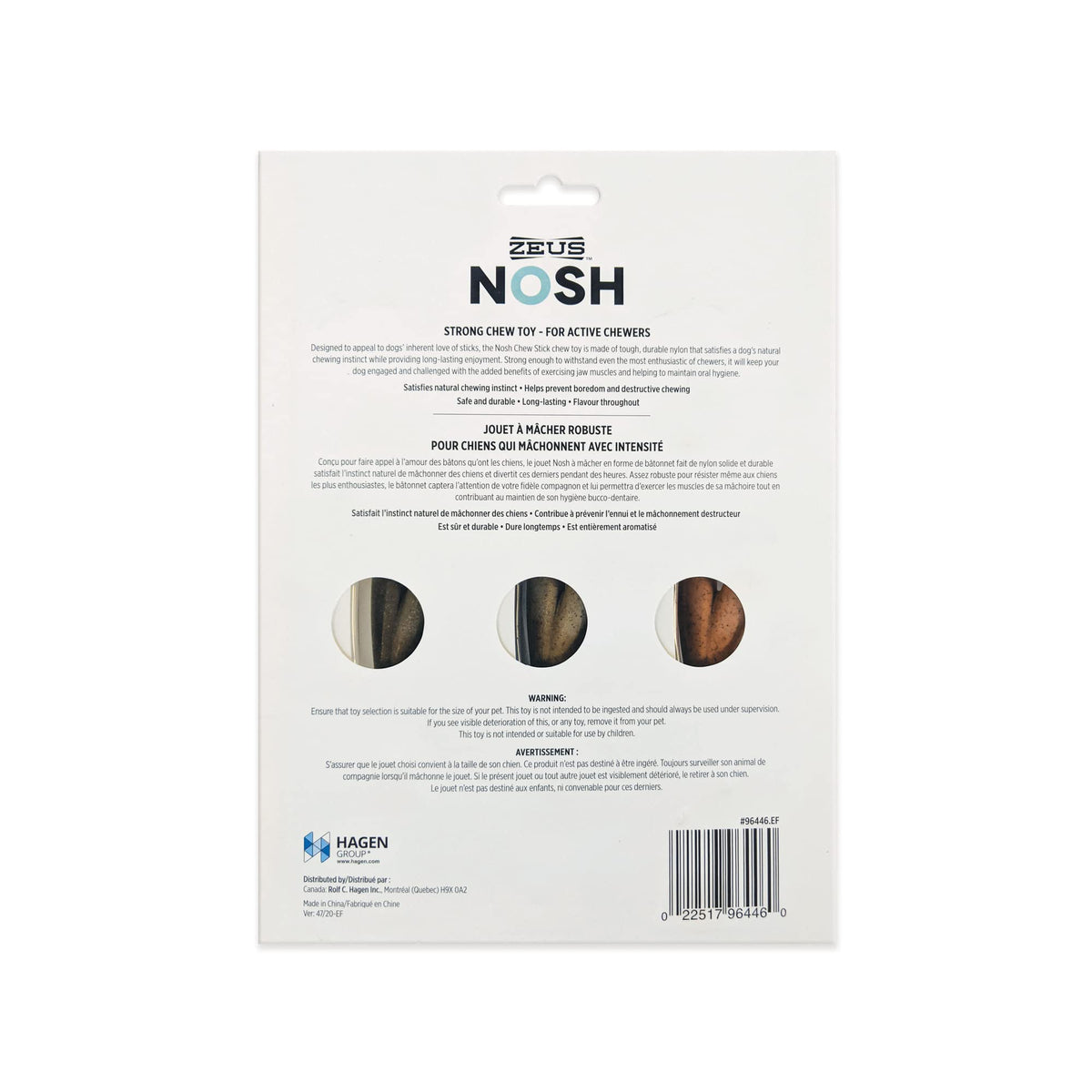 Zeus NOSH Chew Sticks Dog Toy, Assorted, 3 Count