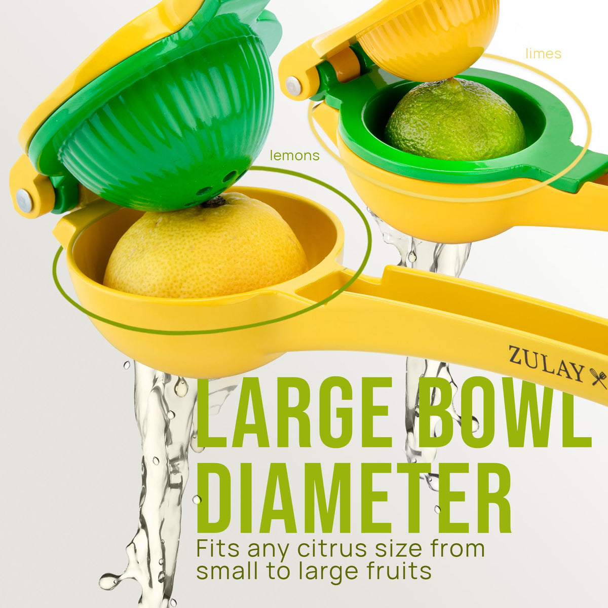 Zulay Kitchen 2 in 1 Lemon Lime Squeezer, Manual Citrus Juicer