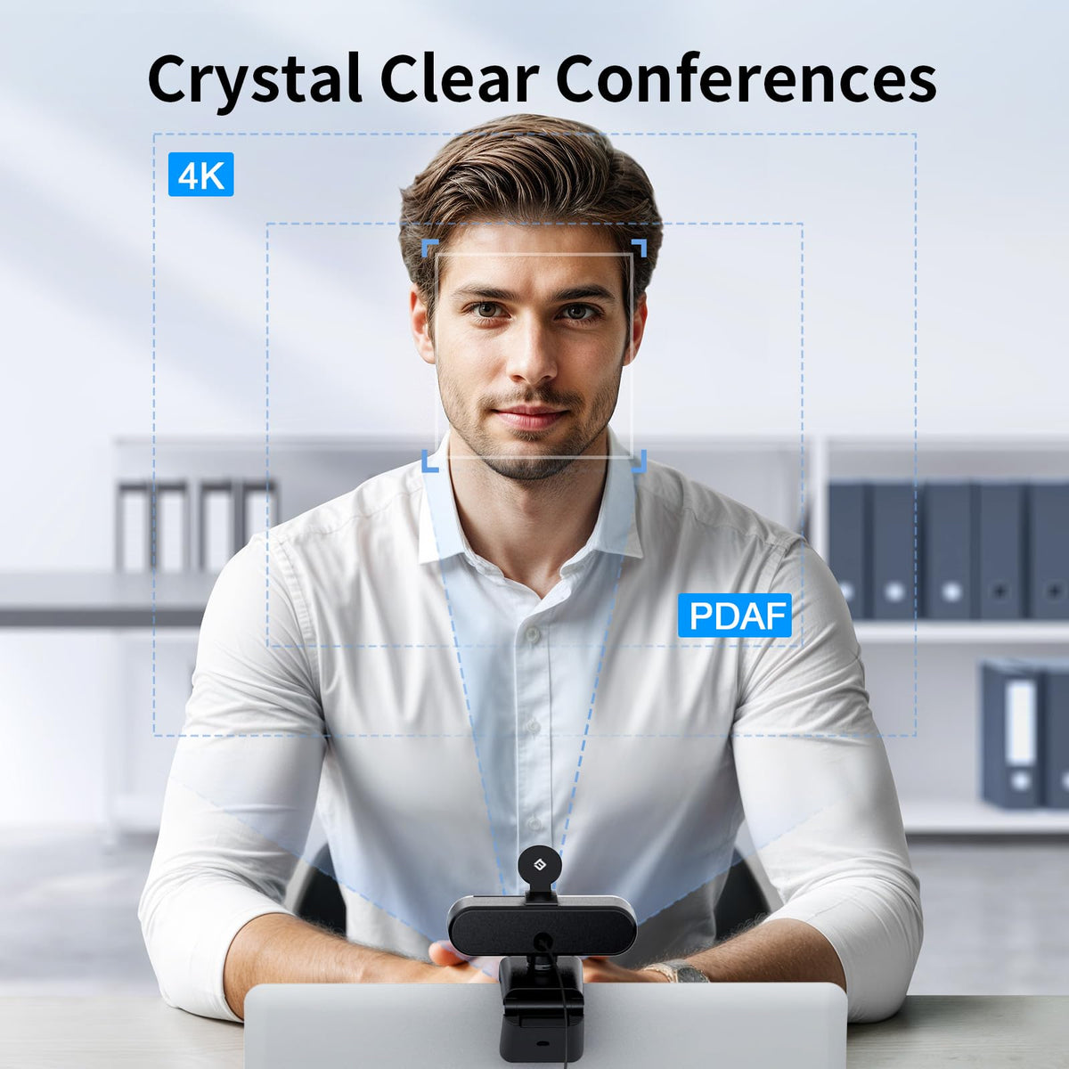 EMEET NOVA 4K Webcam with PDAF Autofocus, 2 Mics, Privacy Cover