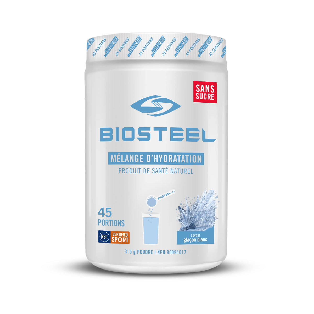 BioSteel Electrolyte Hydration Mix, White Freeze, 45 Servings