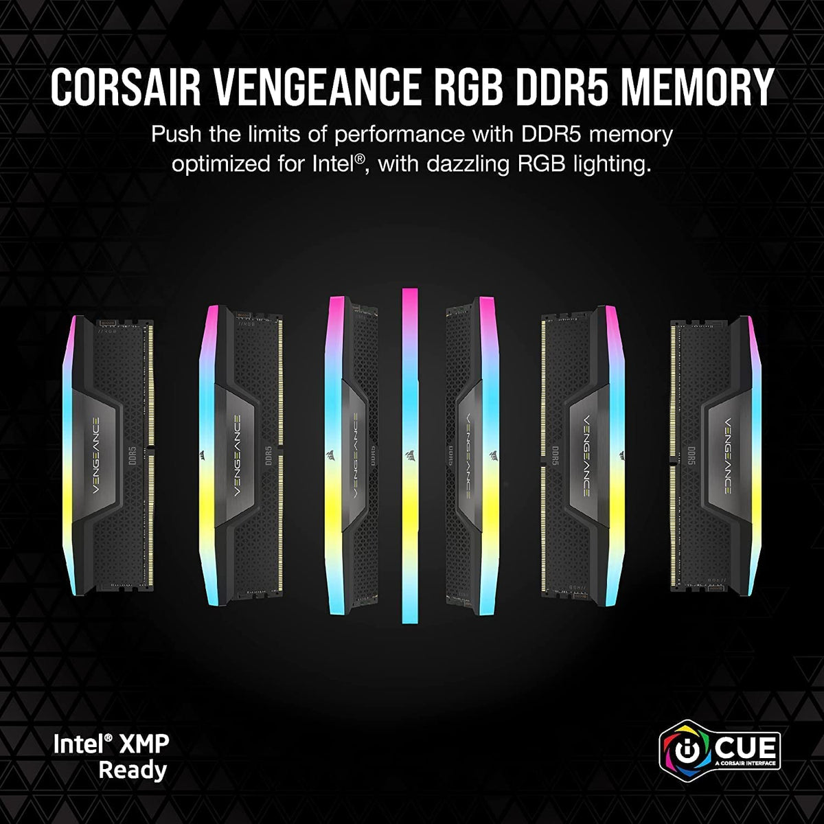 Corsair Vengeance RGB DDR5 RAM, 32GB (2x16GB), 6000MHz, Black
