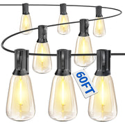 VIPAR Outdoor String Lights, 60FT, 28 ST38 Edison Bulbs, 2700K