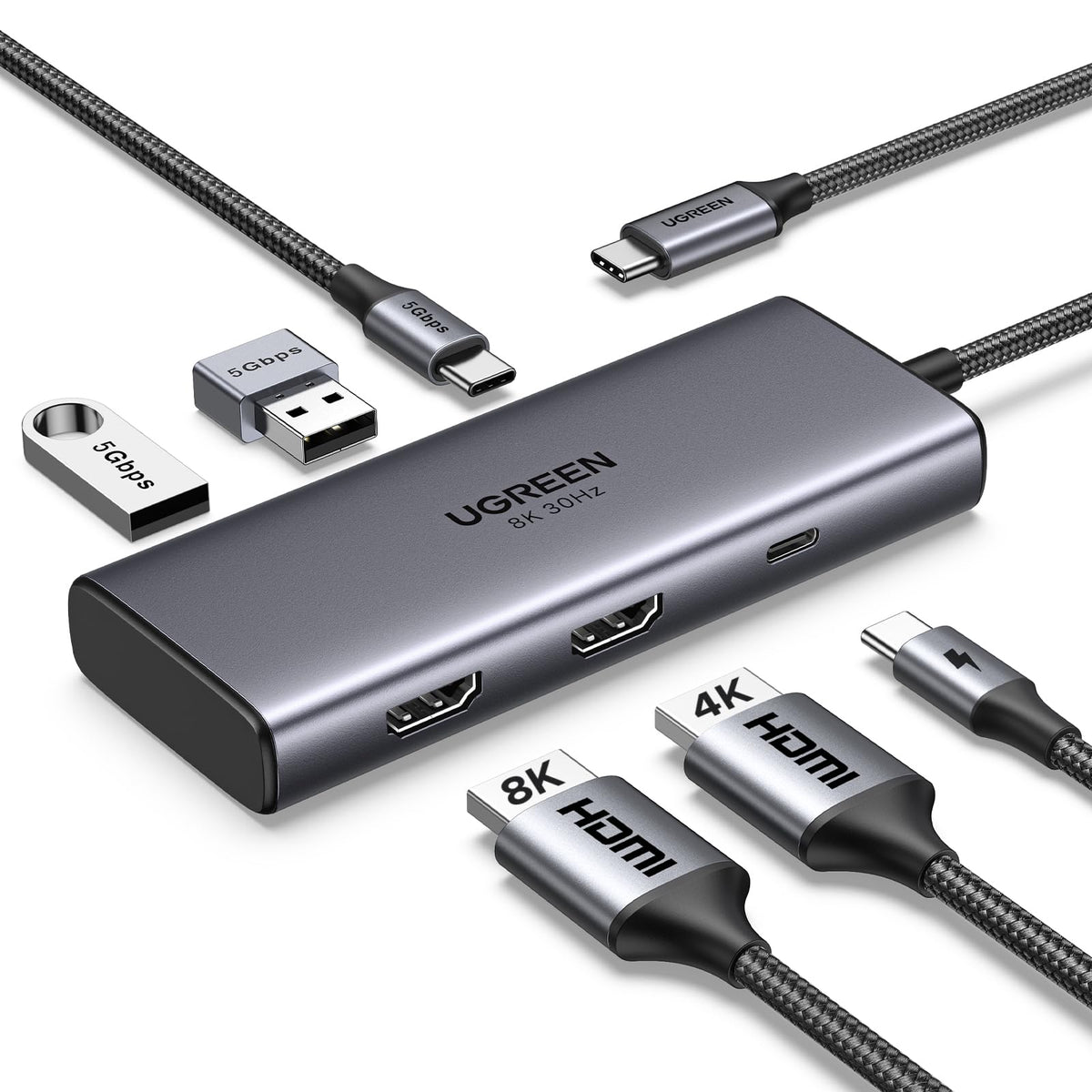 UGREEN 6 in 1 Docking Station for Laptop, 85W