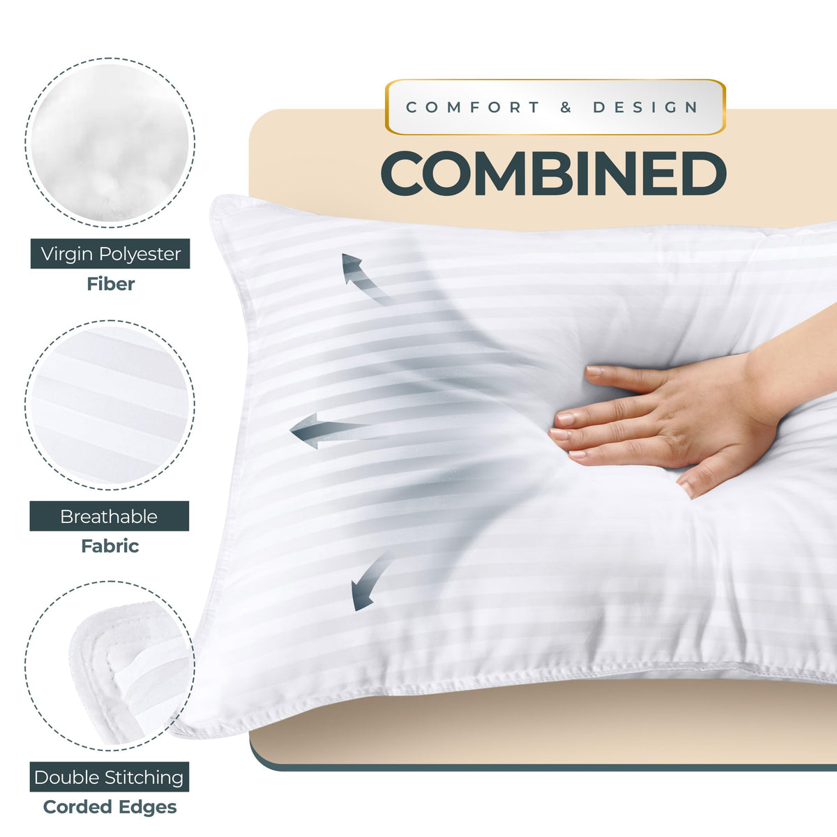 Utopia Bedding Down Alternative Bed Pillows, Queen, 2 Pack