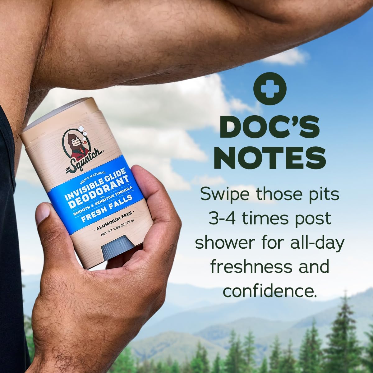 Dr. Squatch Invisible Glide Natural Deodorant, 2.65oz, 2-Pack