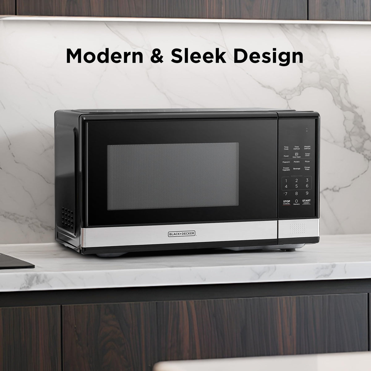 Black+Decker Digital Microwave Oven, Stainless Steel, 1.1 Cu Ft, 900W