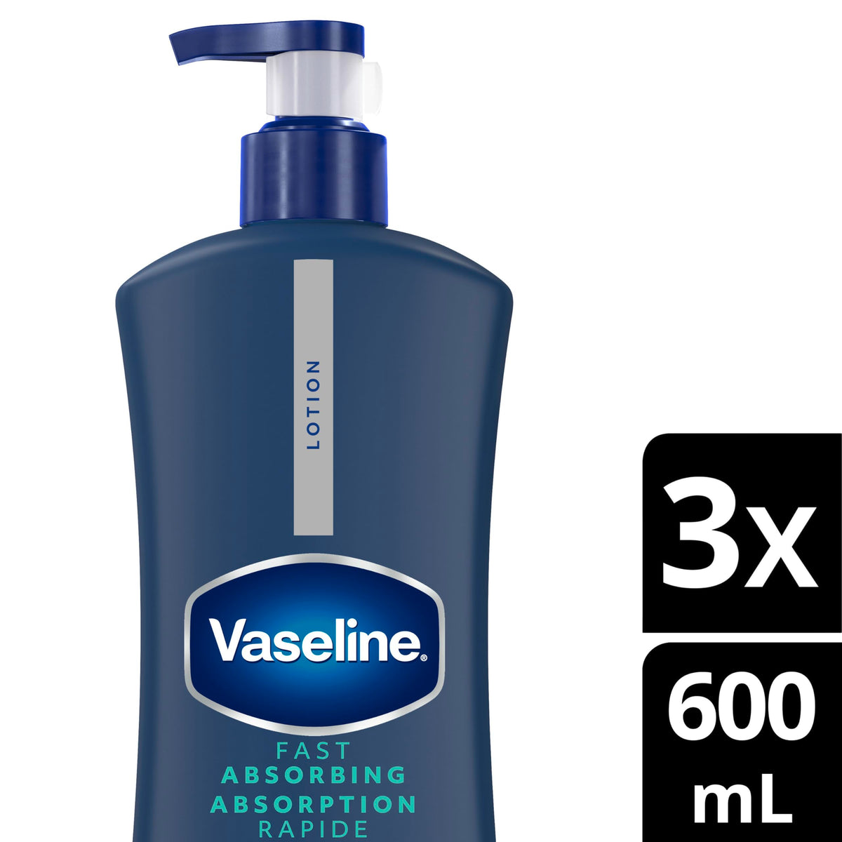 Vaseline Men 3-in-1 Body, Face and Hands Lotion, 600 mL, 3 Pack