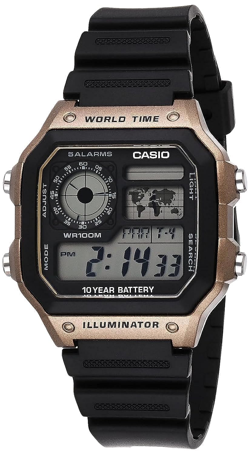 Casio Men's Quartz Watch with Resin Strap, AE-1200WH-5AVCF, Black