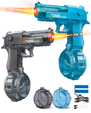 Electric Water Gun with LED Lights, Blue + Black (2 Pack)