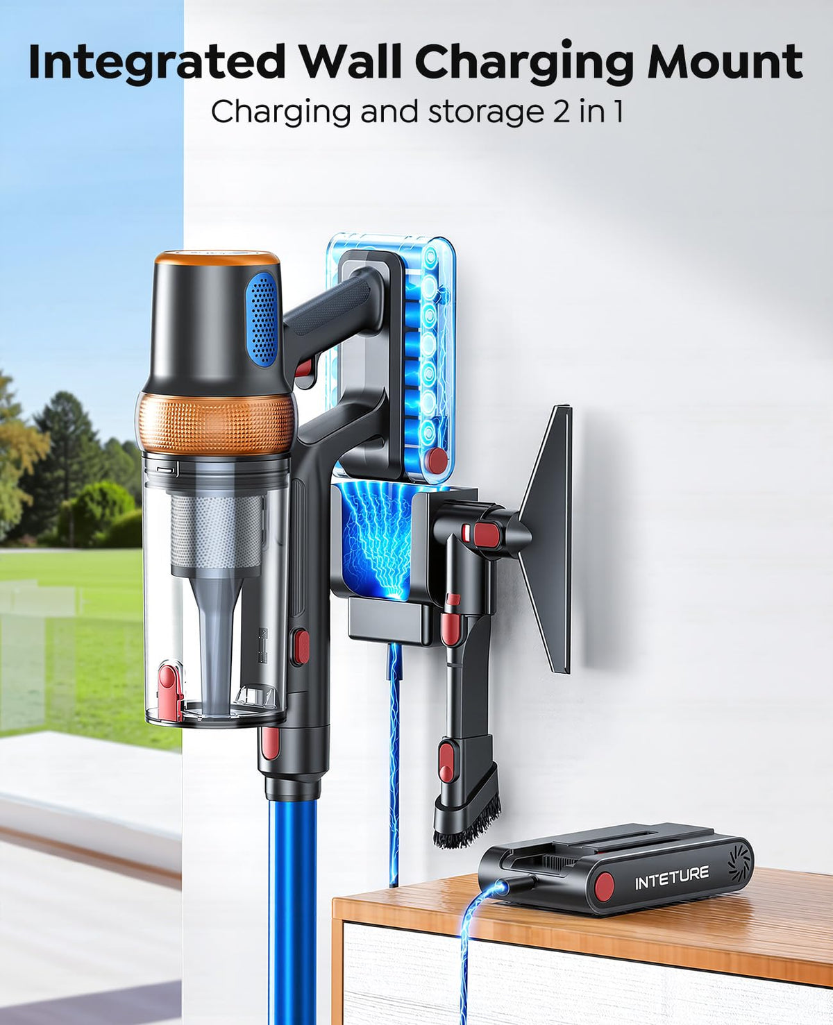 Inteture Cordless Stick Vacuum Cleaner, 650W