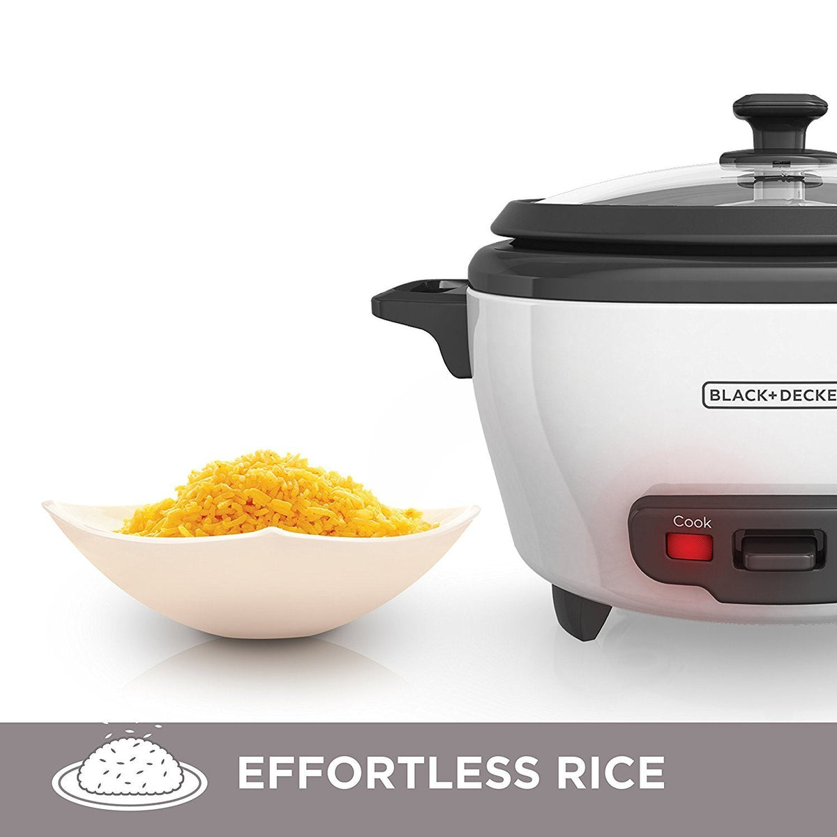 BLACK+DECKER 2-in-1 Rice Cooker and Food Steamer, 6-Cup