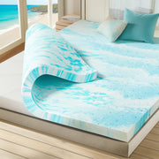 Sweetcrispy 3 Inch Twin XL Memory Foam Mattress Topper, Blue