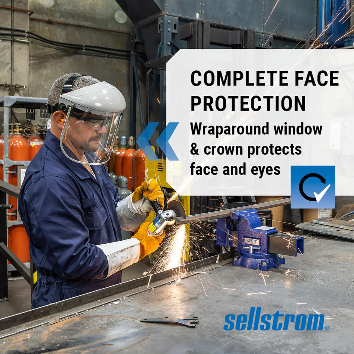 Sellstrom Advantage Face Shield with Ratchet Headgear, CSA Z94.3