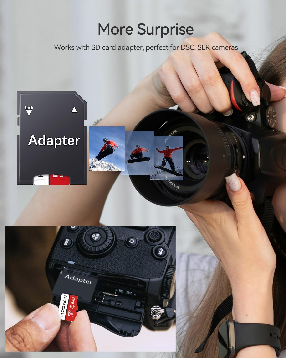 Micro SD Card 64GB Class 10, 2-Pack