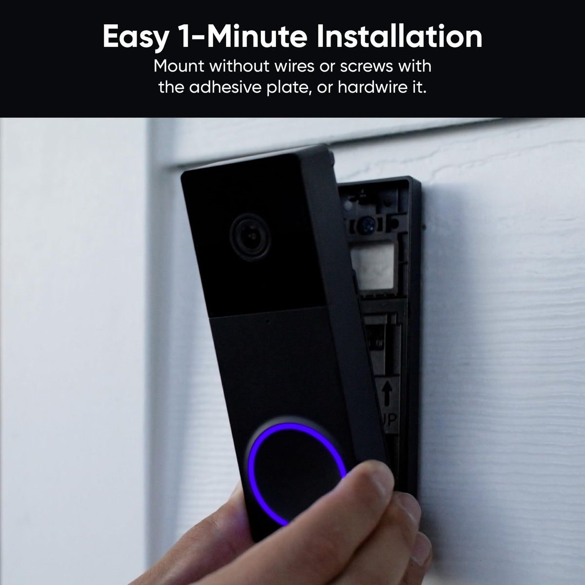 Wyze Duo Cam Doorbell, Battery Powered, 2K, Black