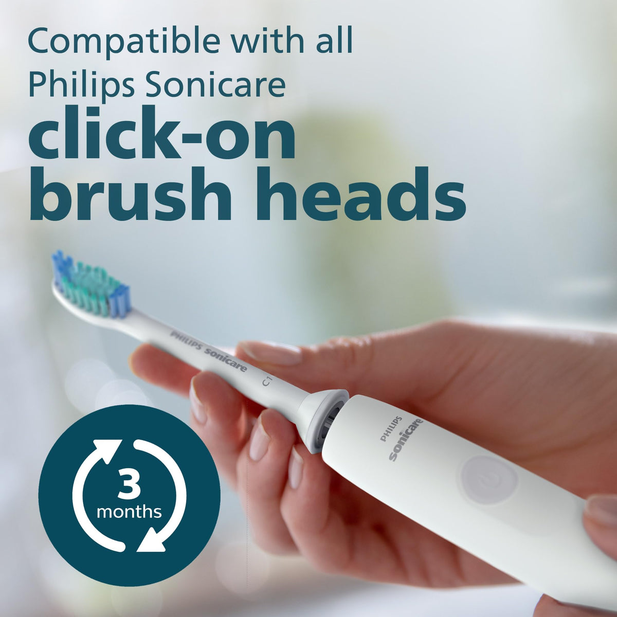 Philips Sonicare 1300 Rechargeable Electric Toothbrush, White, 2 Heads