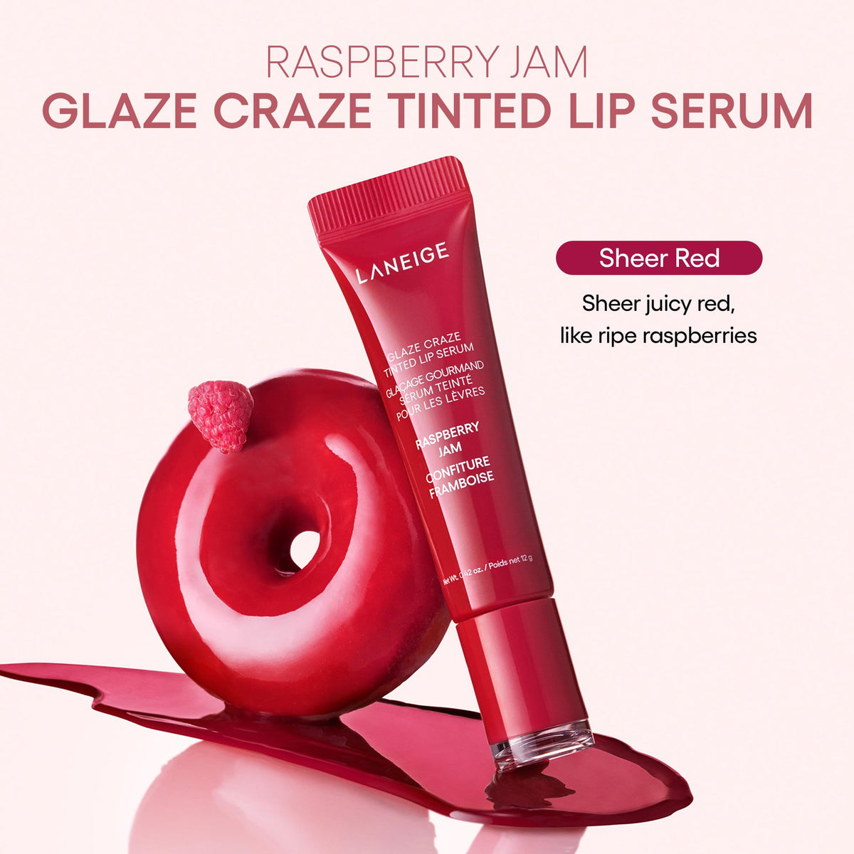 LANEIGE Glaze Craze Tinted Lip Serum, Raspberry Jam