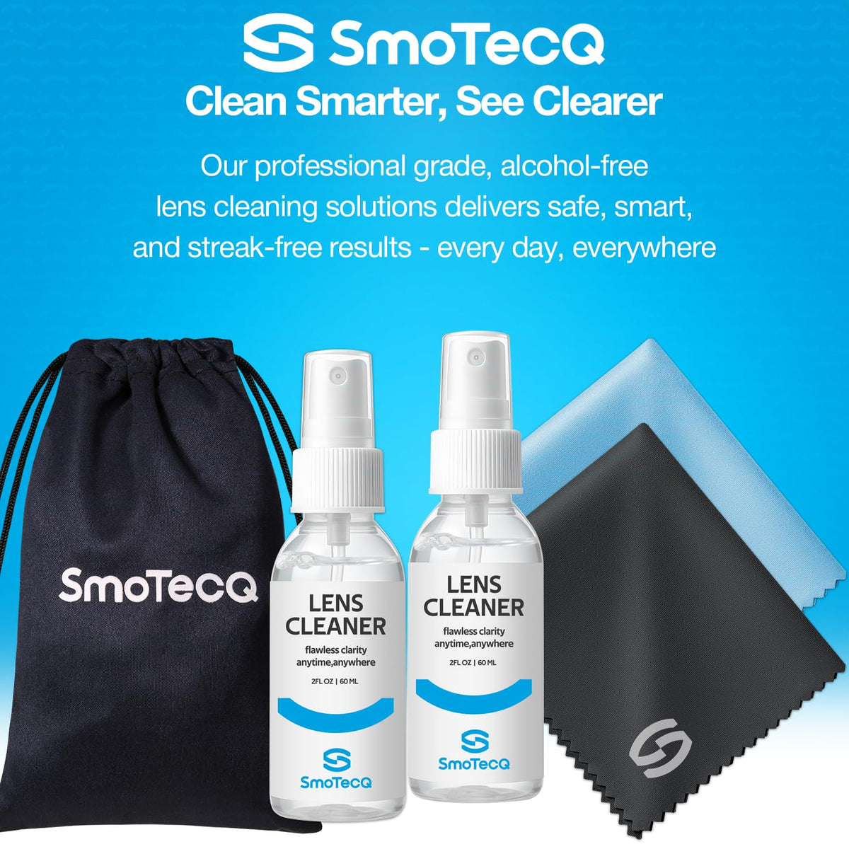 SmoTecQ Alcohol-Free Glasses Cleaner Kit
