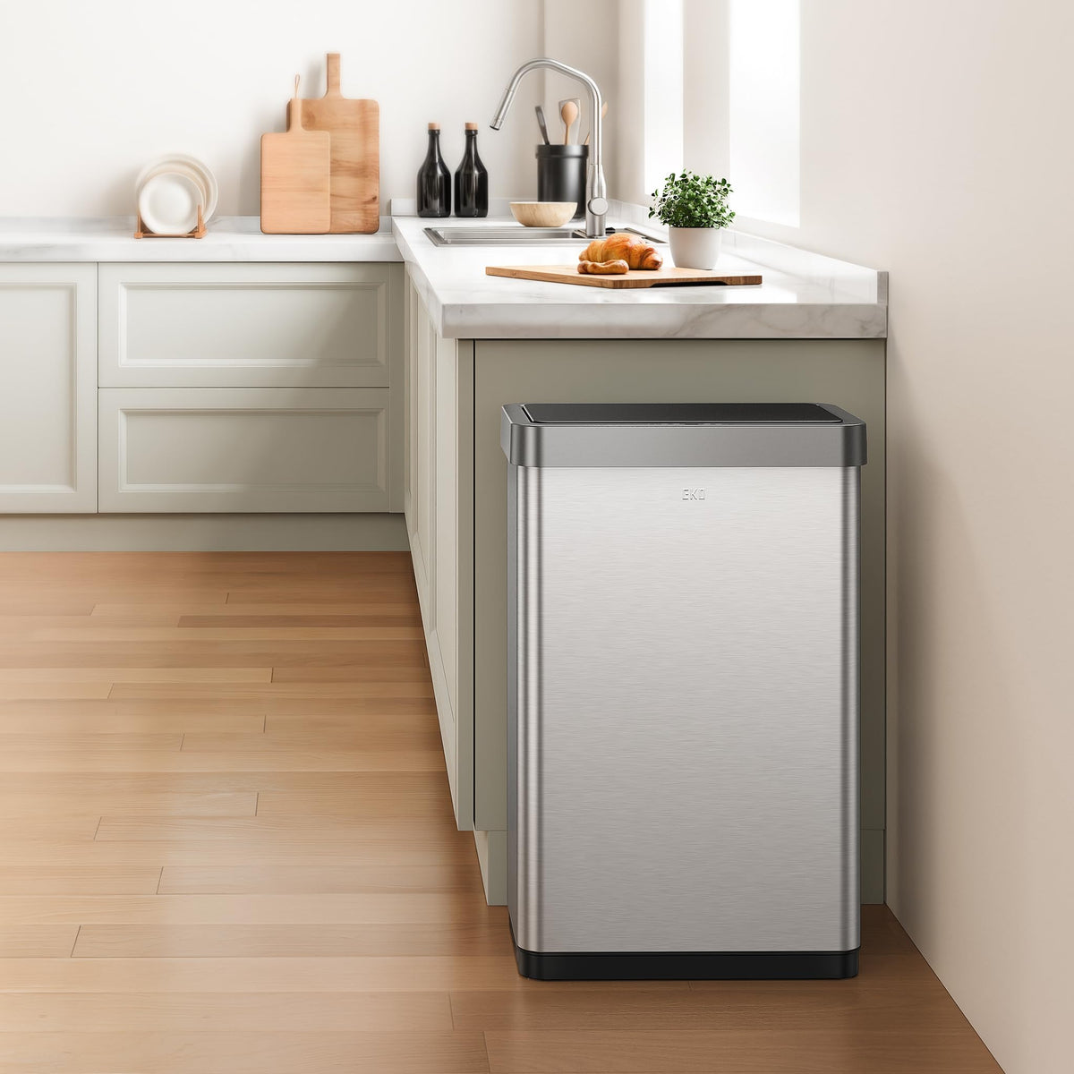 EKO Mirage X Motion Sensor Trash Can, 80L, Stainless Steel