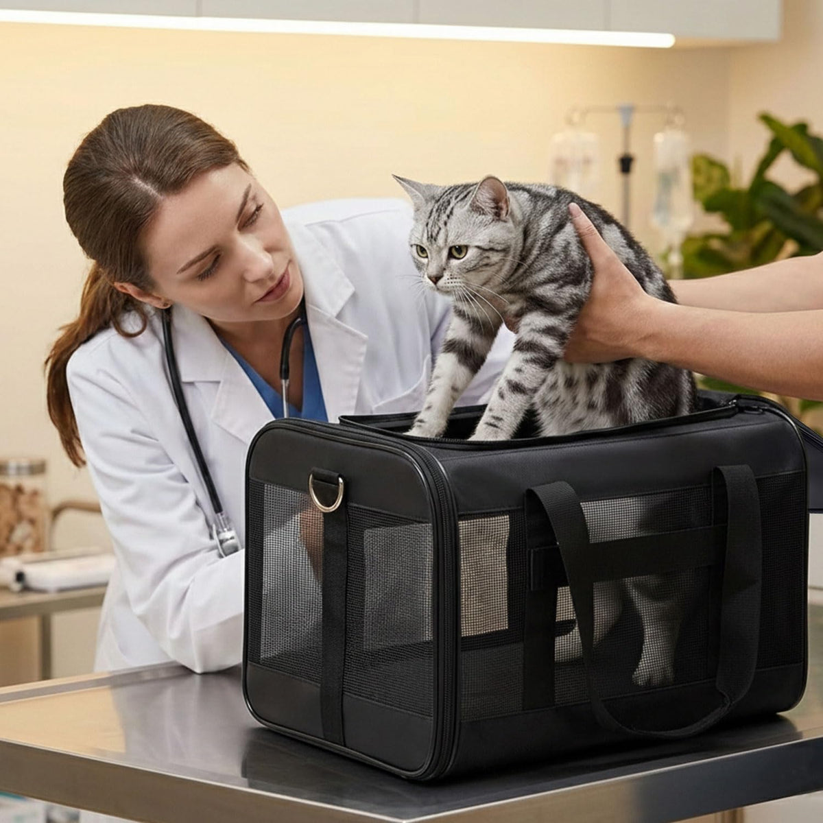 Conlun Airline Approved Soft-Sided Pet Carrier, Black, M