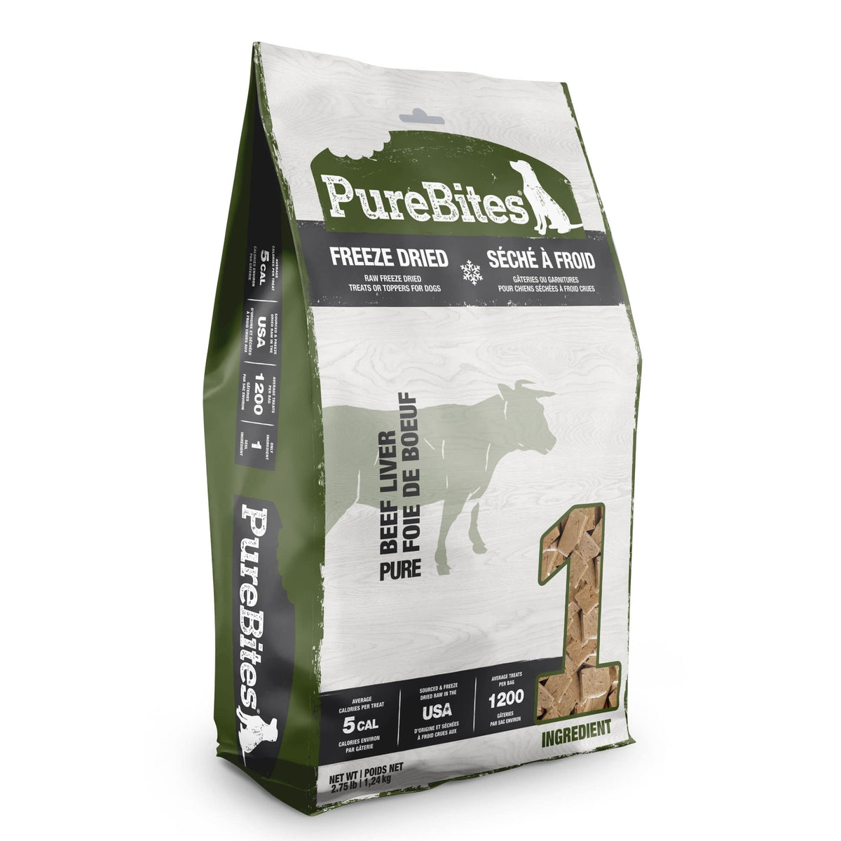 PureBites Freeze Dried Beef Liver Dog Treats, 1.2kg