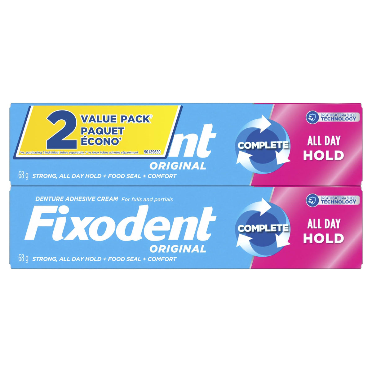 Fixodent Original Secure Denture Adhesive, 68g, 2 Pack