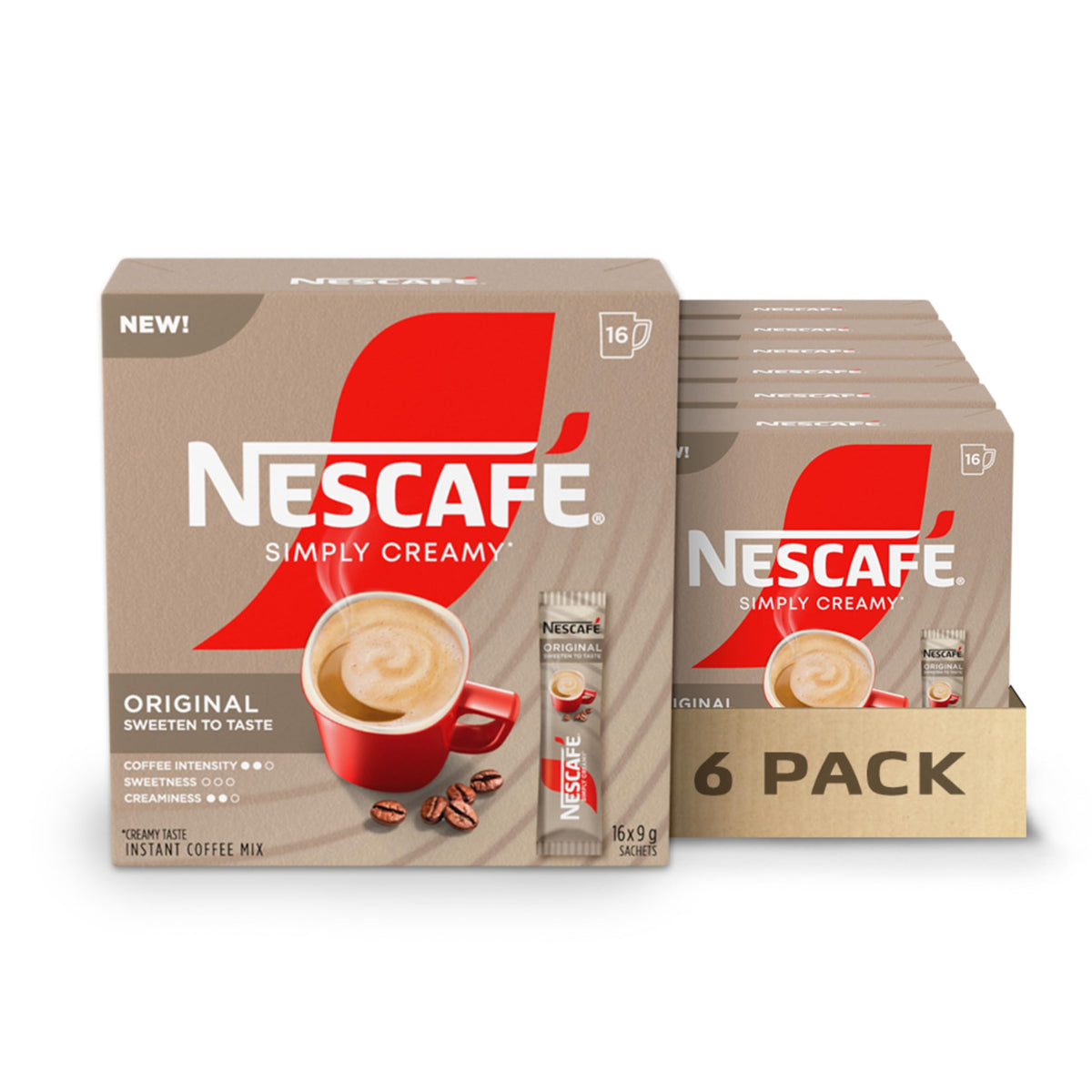 Nescafe Simply Creamy Instant Coffee Sachets, 6 Boxes, 0.9 kg