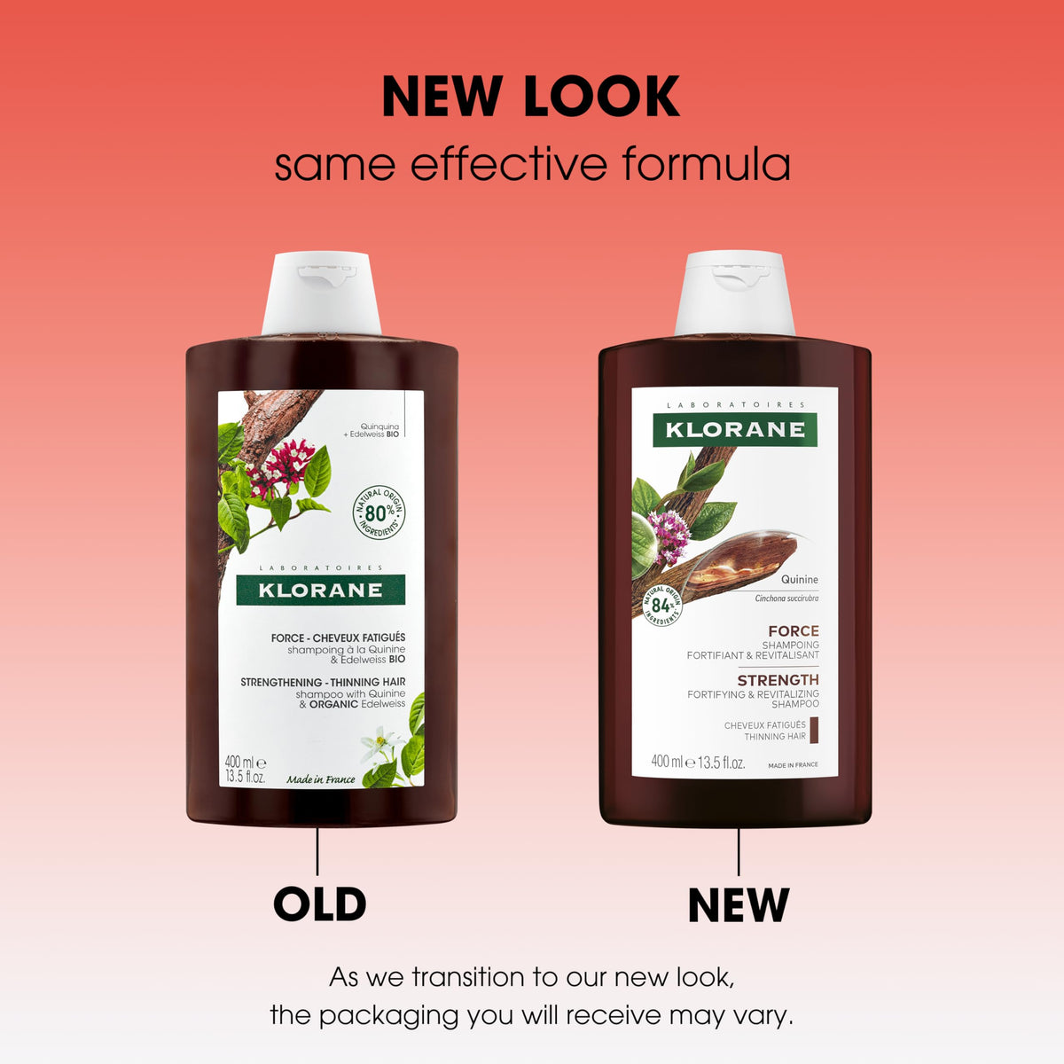 Klorane Quinine Fortifying Shampoo for Thin, Tired Hair, 400ml