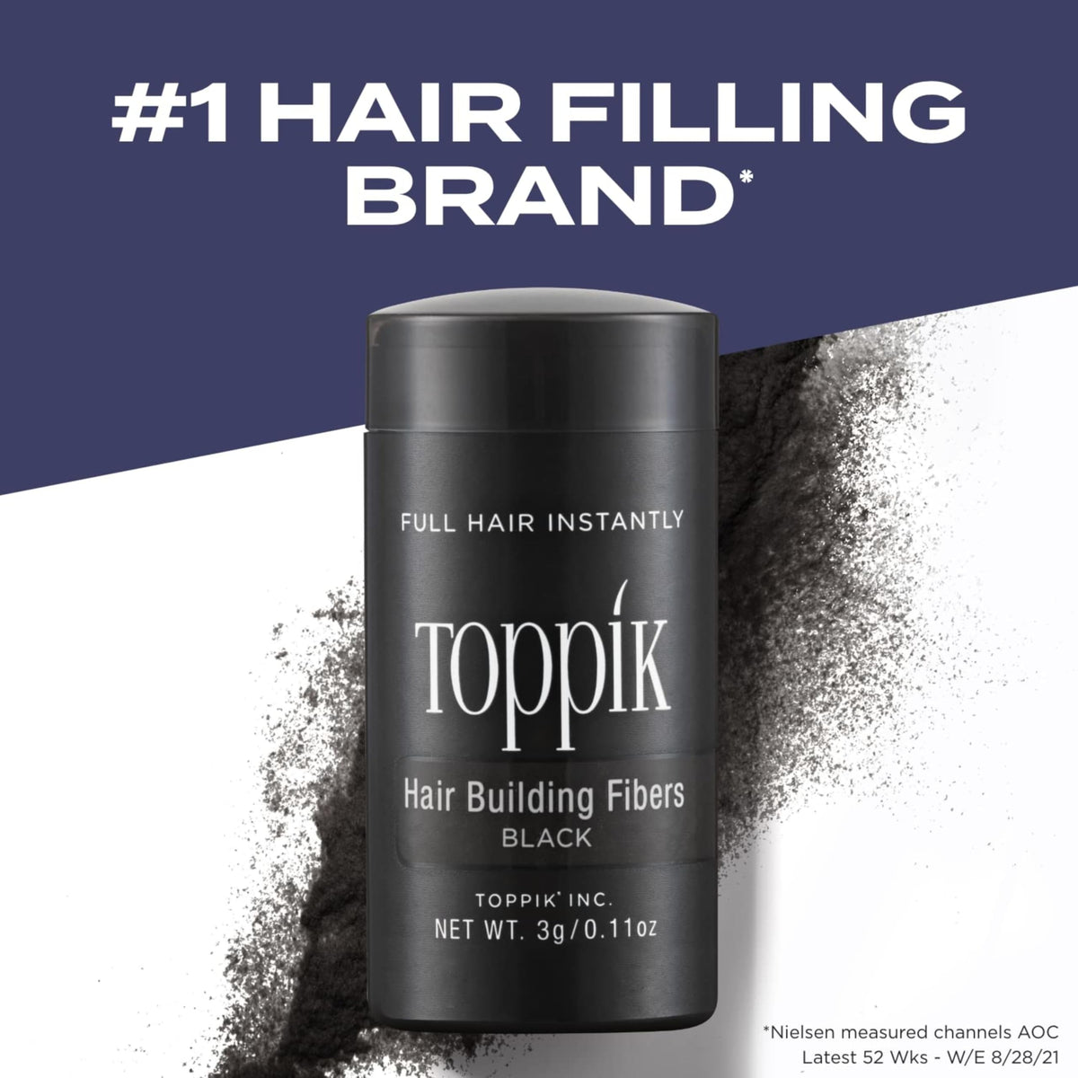 TOPPIK Hair Building Fibers, Black, 12 g