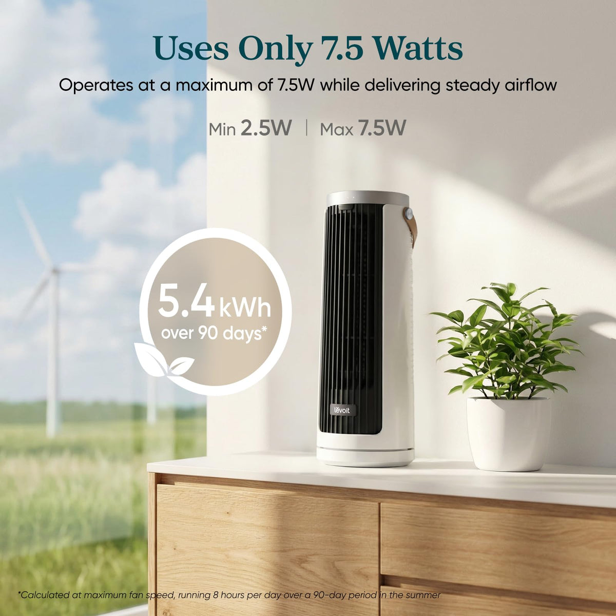 Levoit Mini Tower Fan for Bedroom