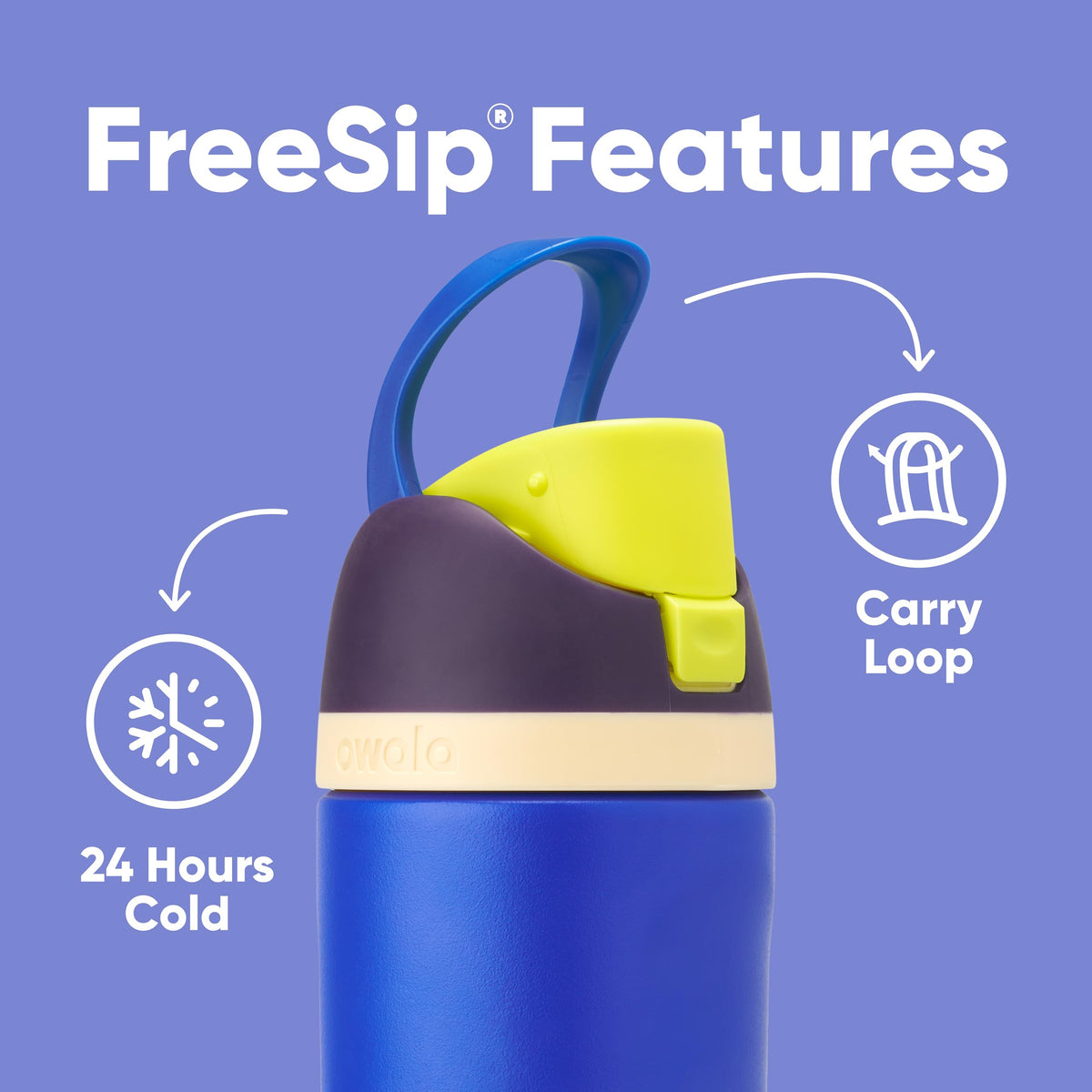 Owala Kids FreeSip Insulated Water Bottle, 16 oz, Celestial Sphere