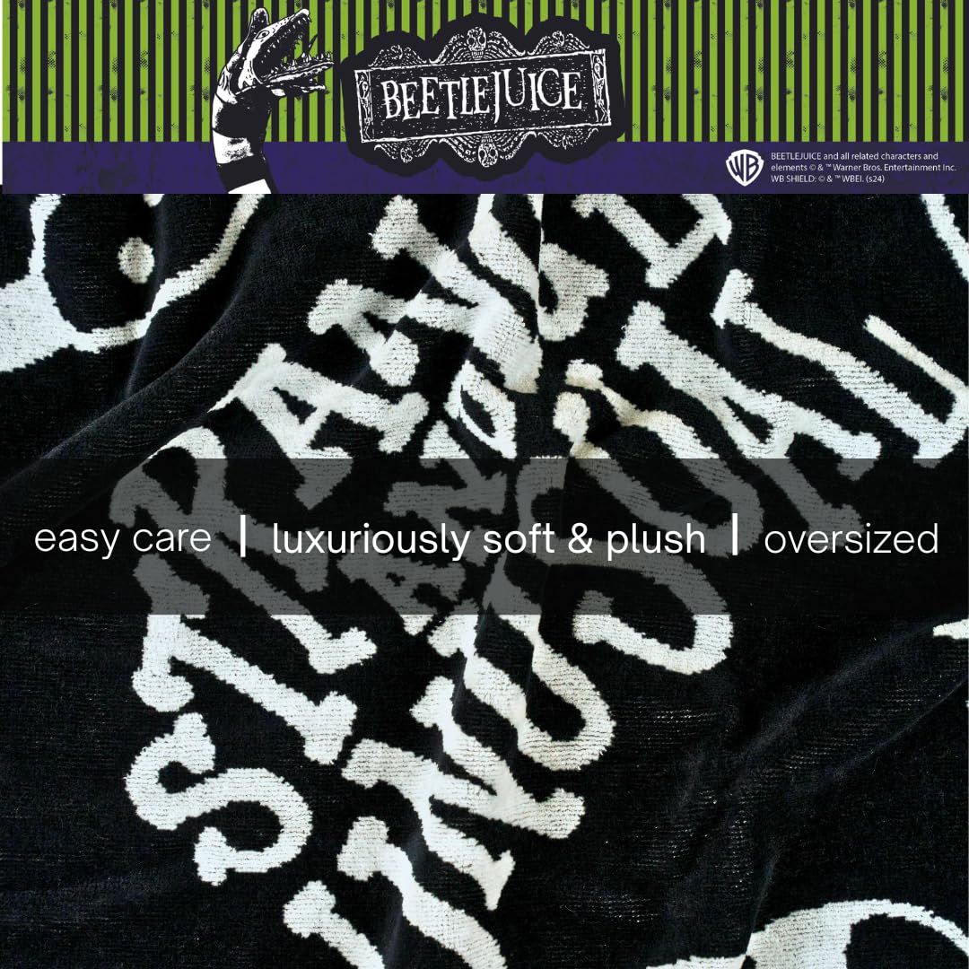 Franco Luxe Beetlejuice Jacquard Bath/Pool/Beach Towel, 64x34 Inch