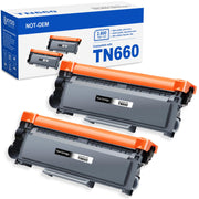 TN660 Compatible Toner Cartridges for Brother, Black (2 Pack)