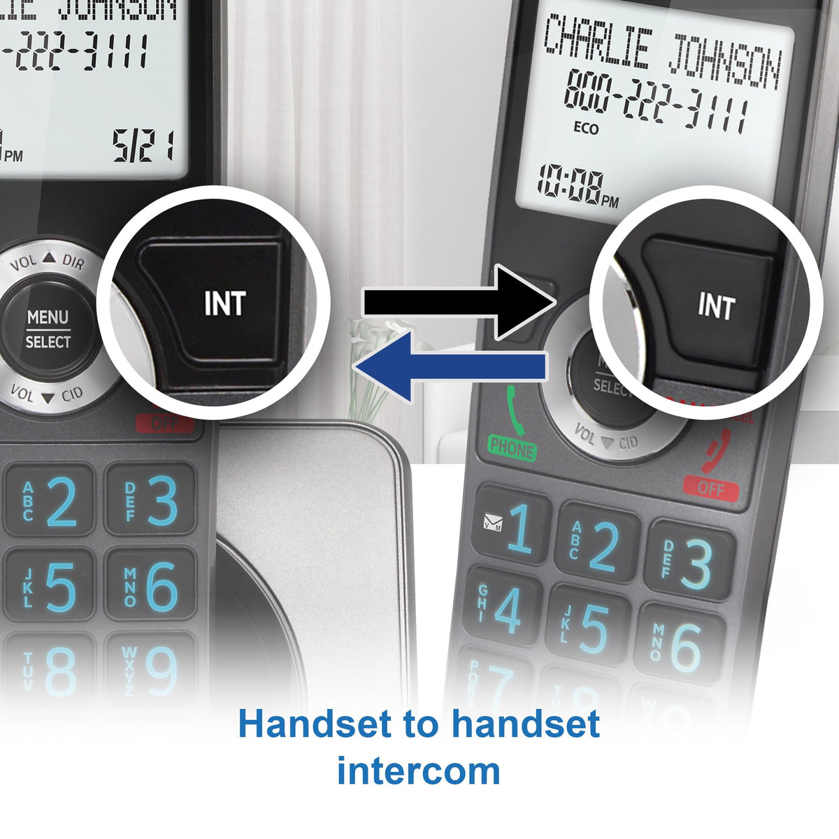AT&T GL2101-2 DECT 6.0 Cordless Phone, 2 Handsets, Graphite & Black