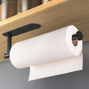 Hufeeoh Adhesive Paper Towel Holder, Under Cabinet, Black
