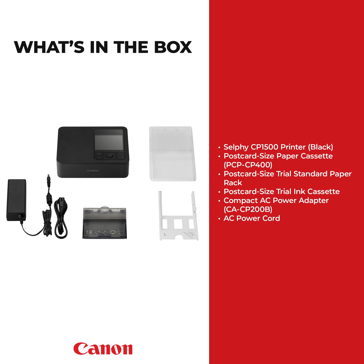 Canon SELPHY CP1500 Compact Photo Printer, Black