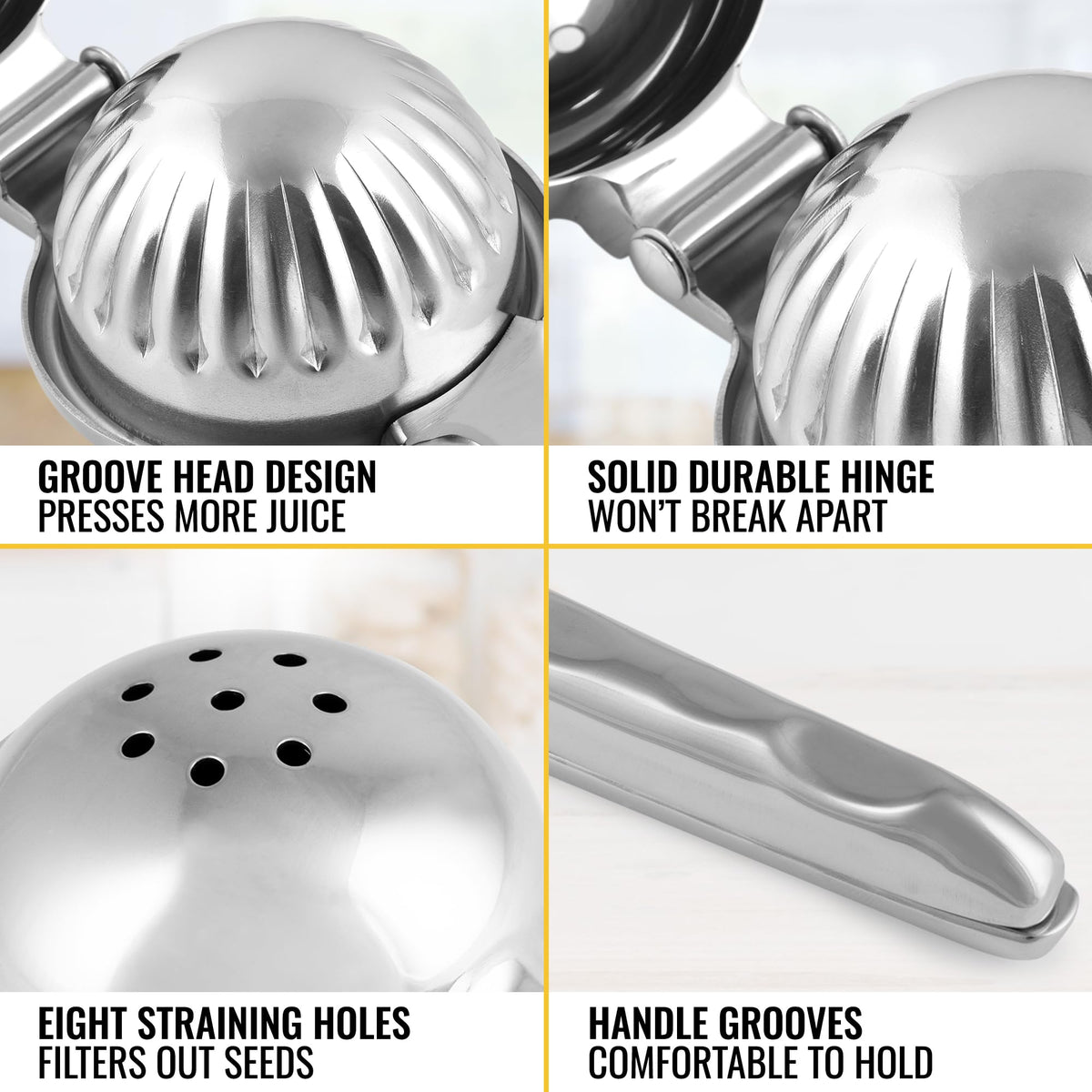 Zulay Large Stainless Steel Lemon Squeezer, Heavy Duty