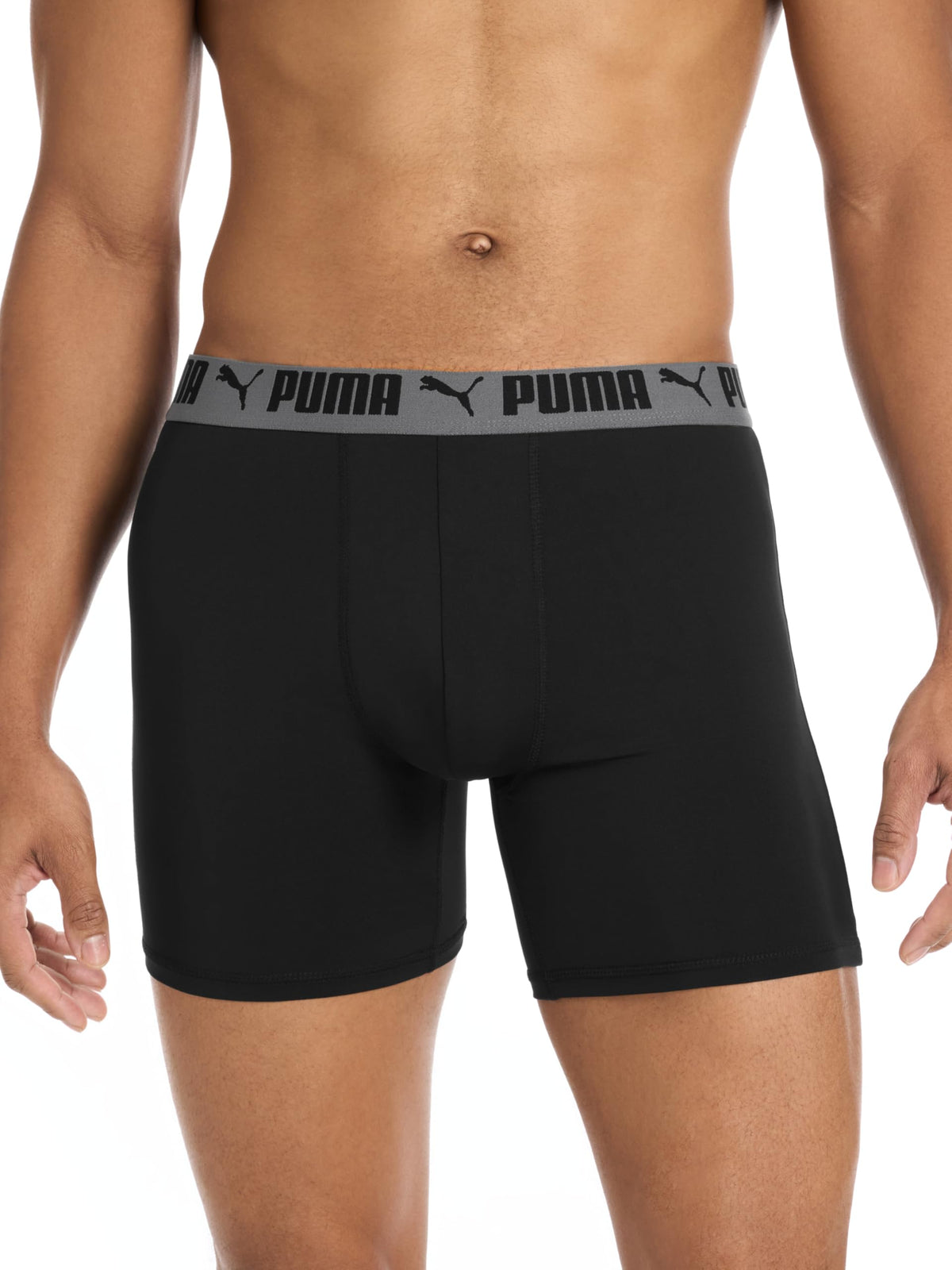 Puma Men's 4 Pack Active Stretch Boxer Briefs, Black, X-Large