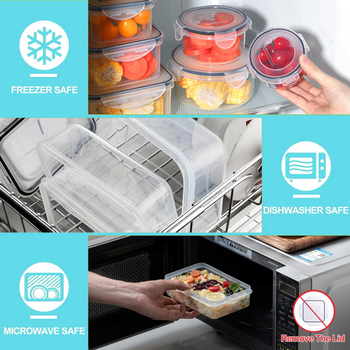 Pure Future 50-Piece Plastic Food Storage Container Set