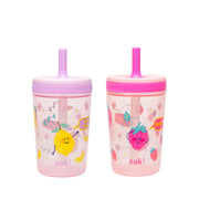Zak Designs Toddler Straw Cups, 15 oz, Berry & Lemon Zest, 2-Pack