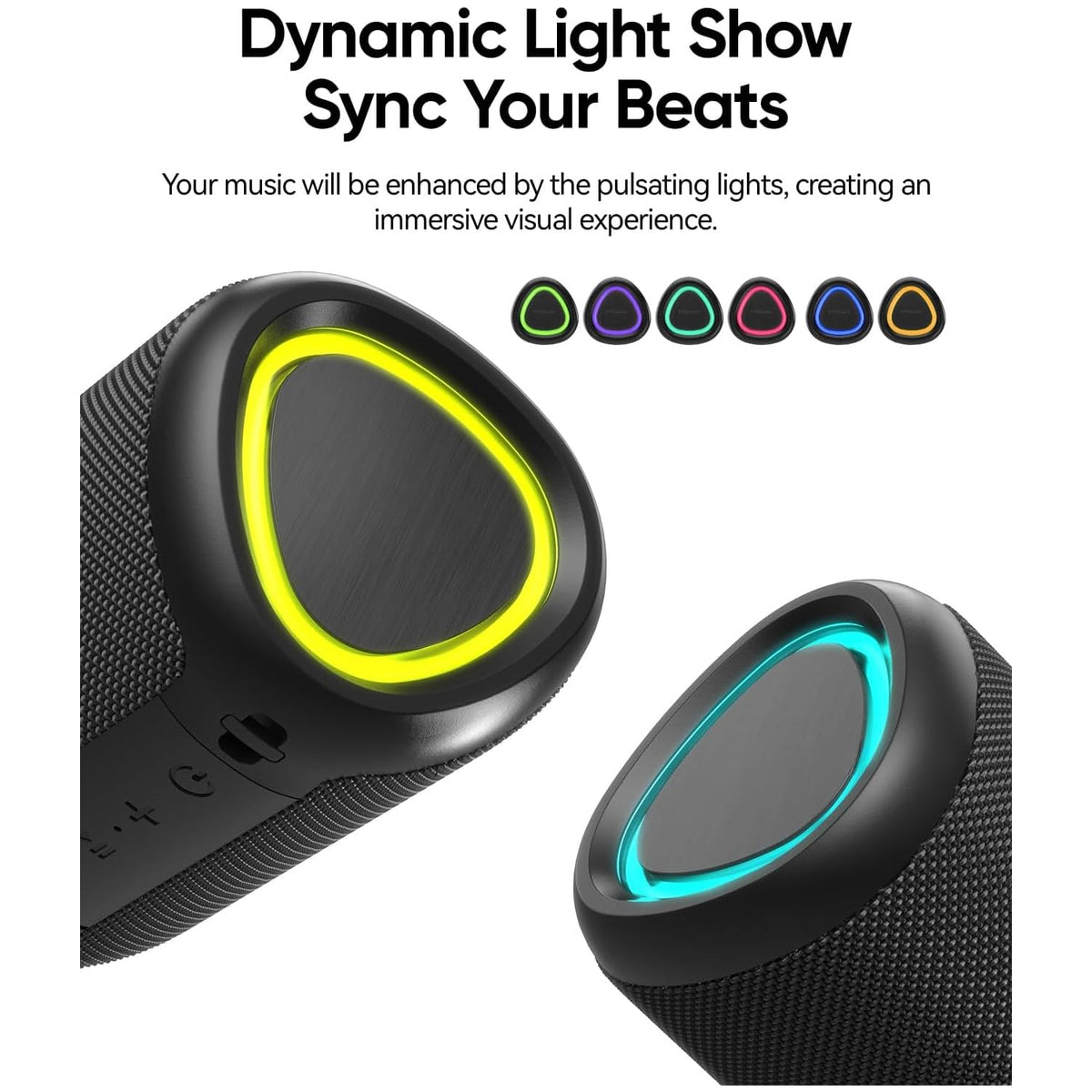 Portable Waterproof Bluetooth 5.3 Speaker with Lights