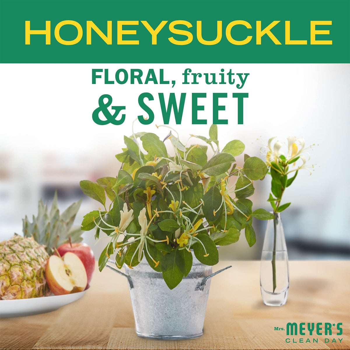 Mrs. Meyer's Multi-Surface Cleaner, Honeysuckle, 473 mL, 4 Pack