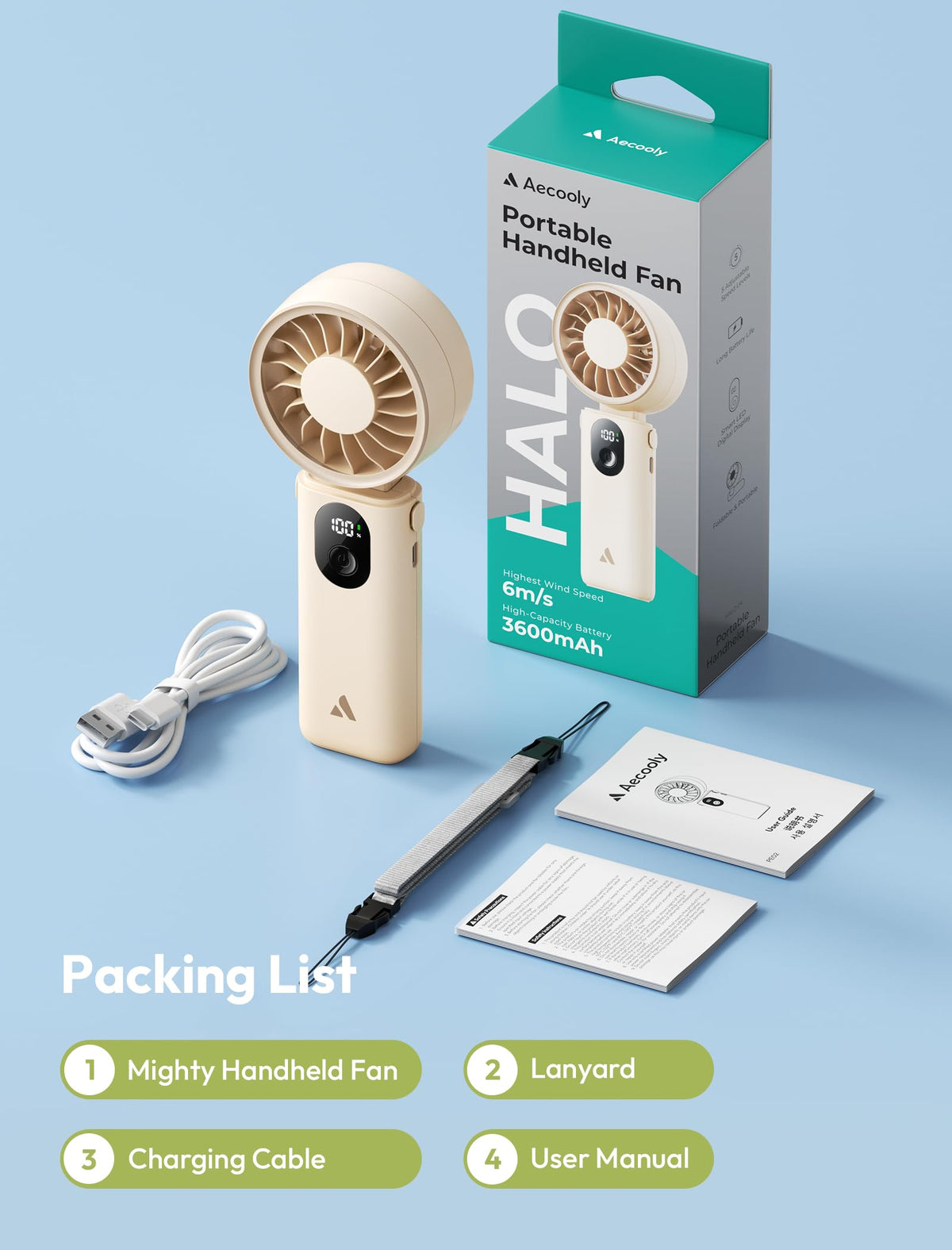 Aecooly Mighty Portable Hand Fan