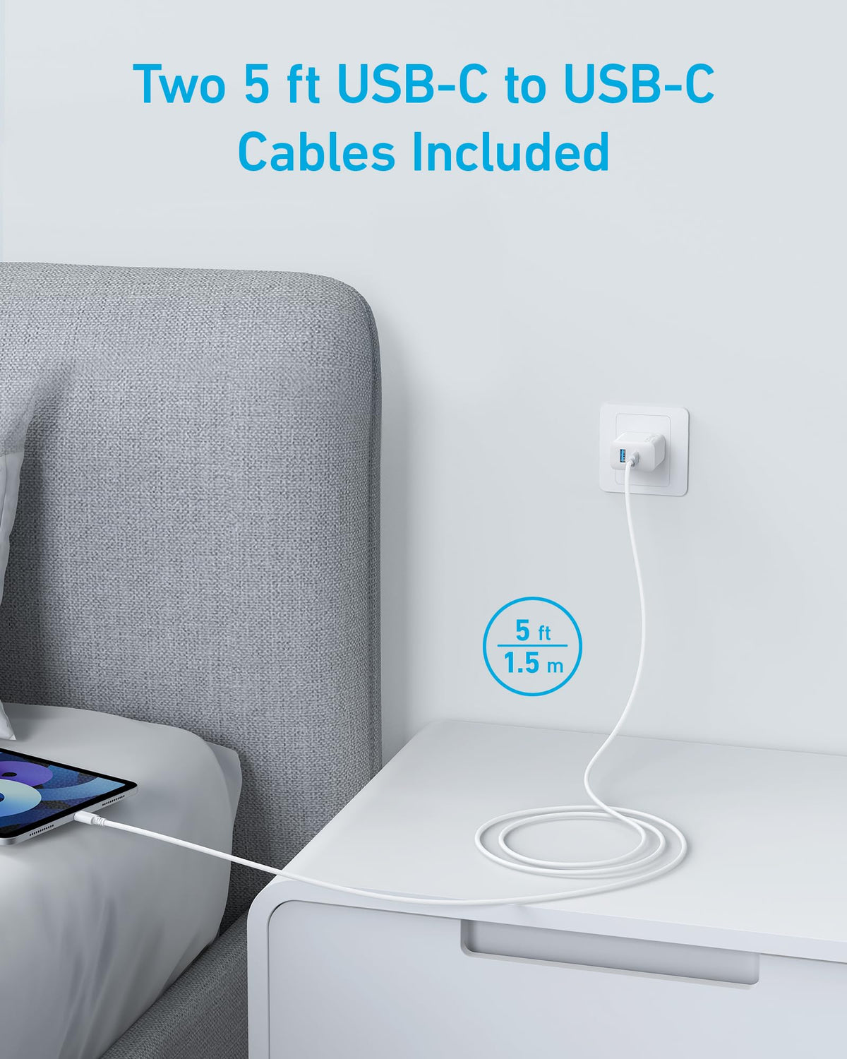 Anker 20W USB-C Charger Block, 2-Pack, White