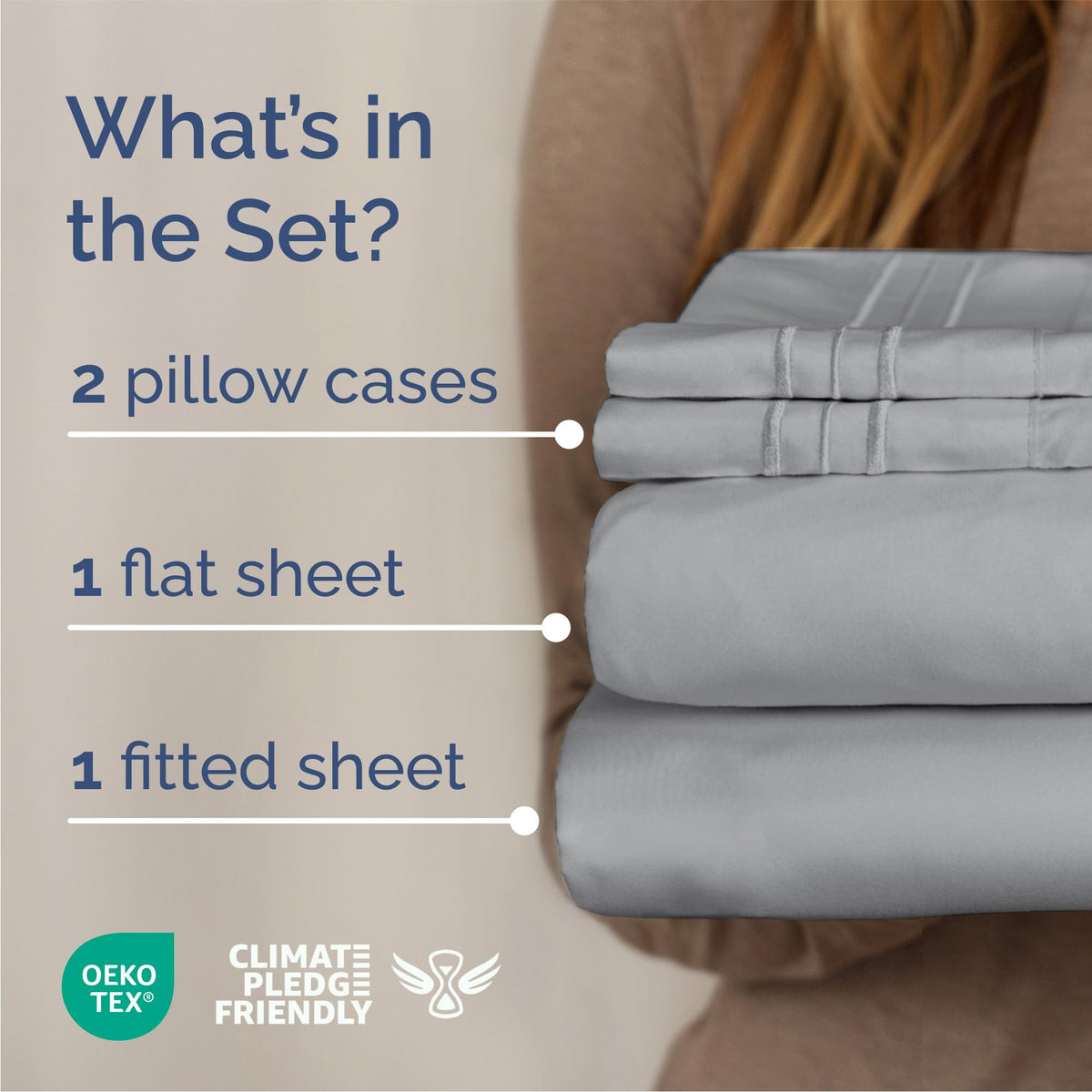 CGK Unlimited Brushed Microfibre Sheet Set, Queen, Steel Blue