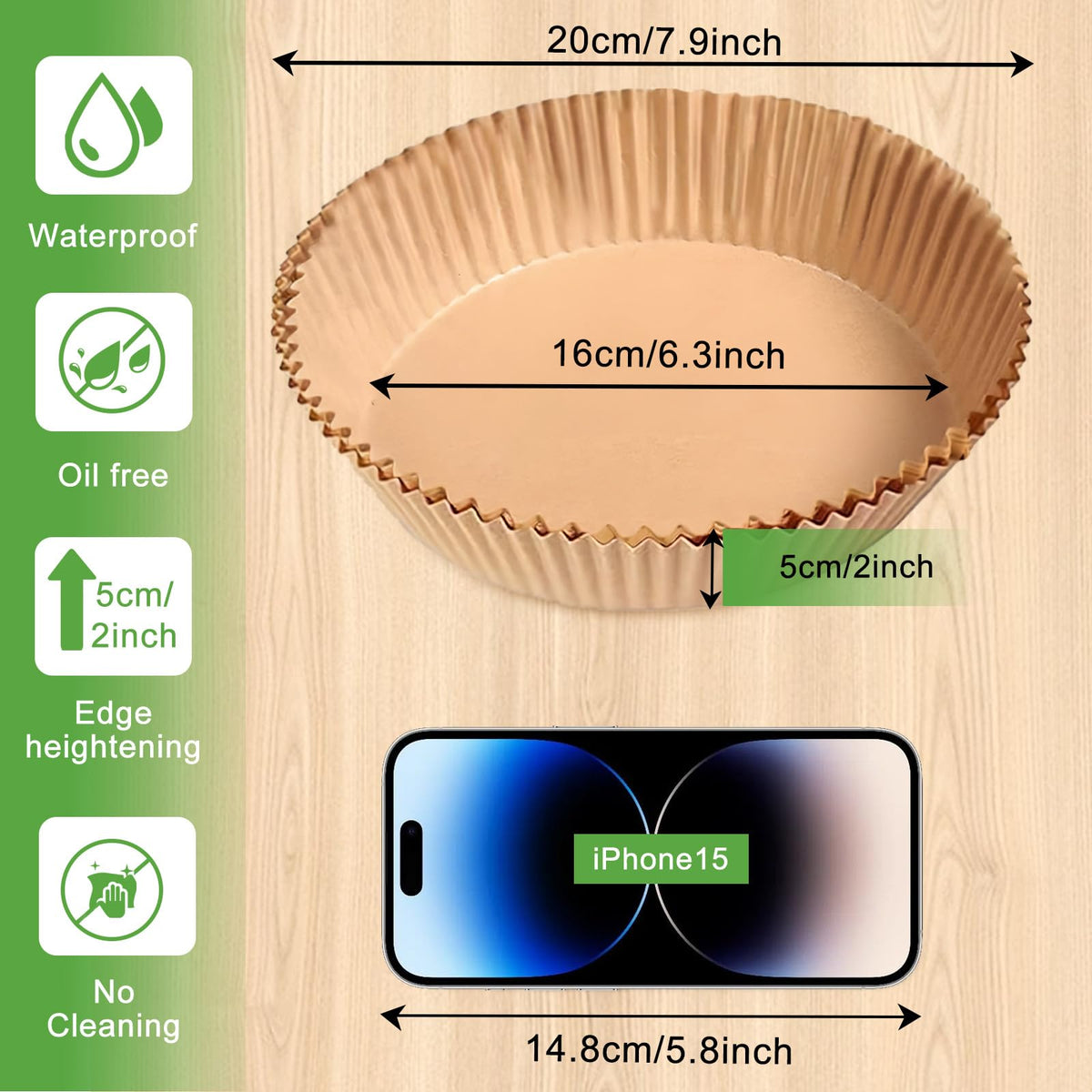 Disposable Air Fryer Parchment Paper Liners, 200pcs