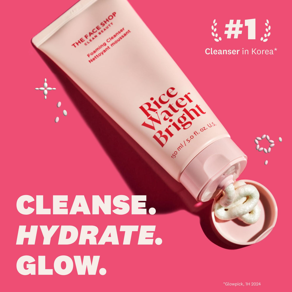 The Face Shop Rice Water Bright Foaming Facial Cleanser, 300 mL