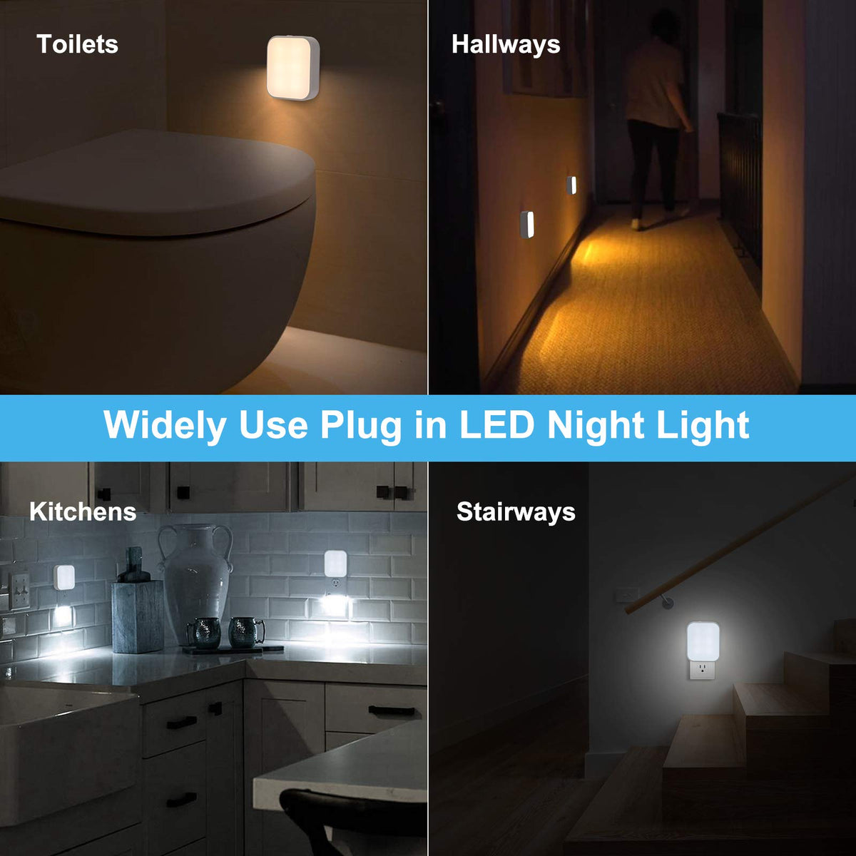 Lomotech Plug-In LED Dusk to Dawn Night Lights (4 Pack)