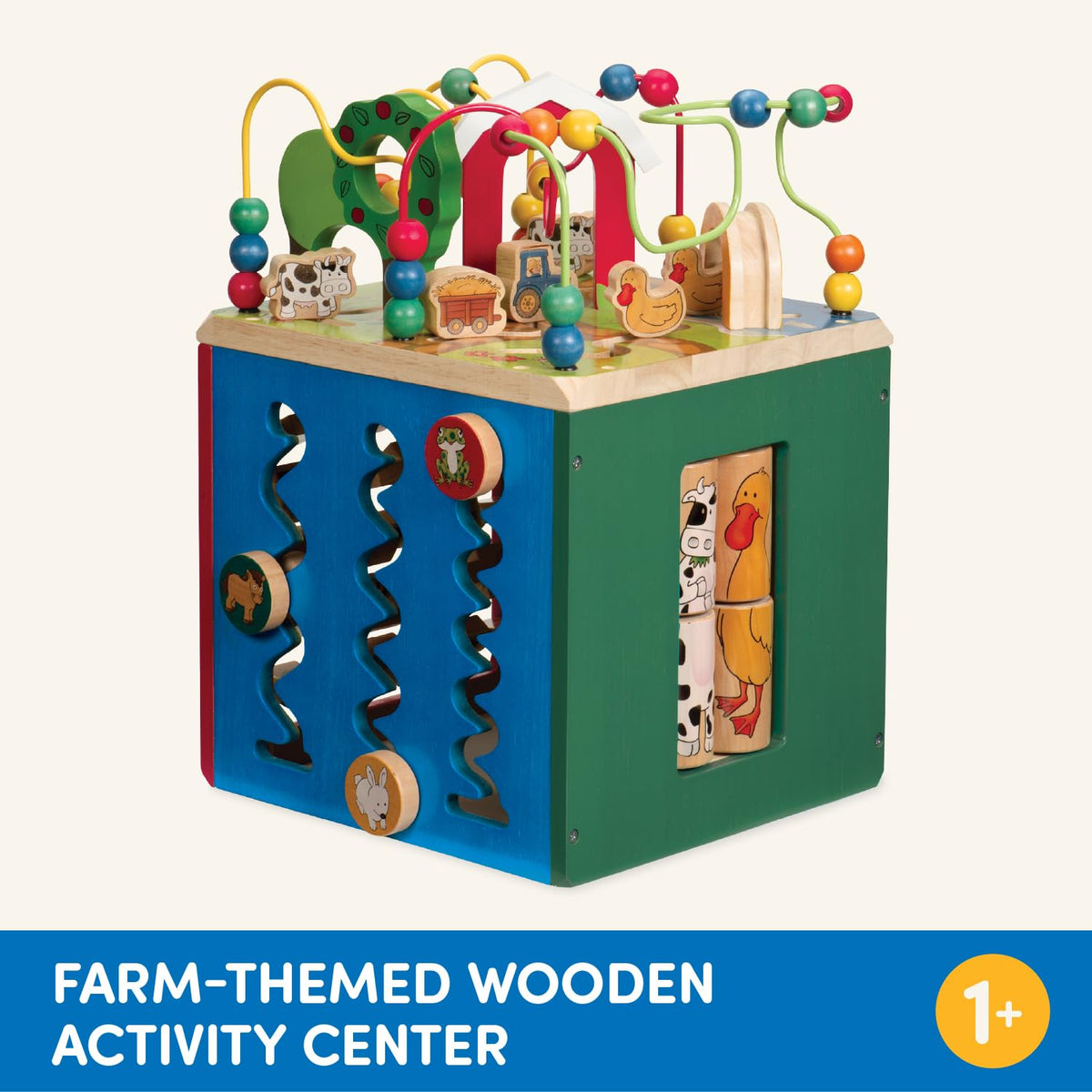 Battat Wooden Activity Cube, 5-Sided Play Center